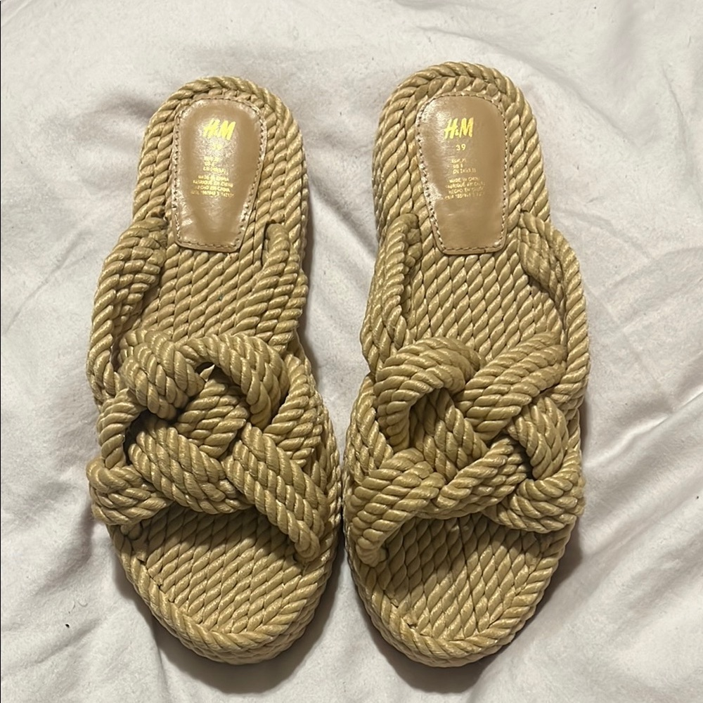 H&M Tan Rope Sandals size 8